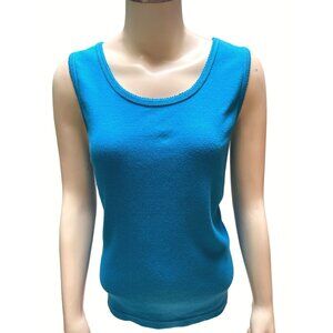Claudia D. Womens Blue Sleeveless Tank Top XL